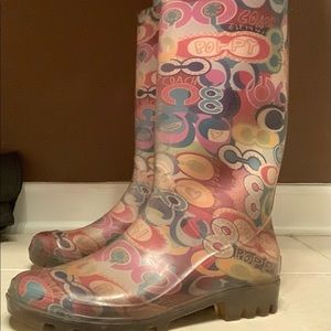 COACH rain boots, size 7, rubber